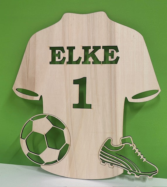 Voetbalshirt met naam en/of nummer